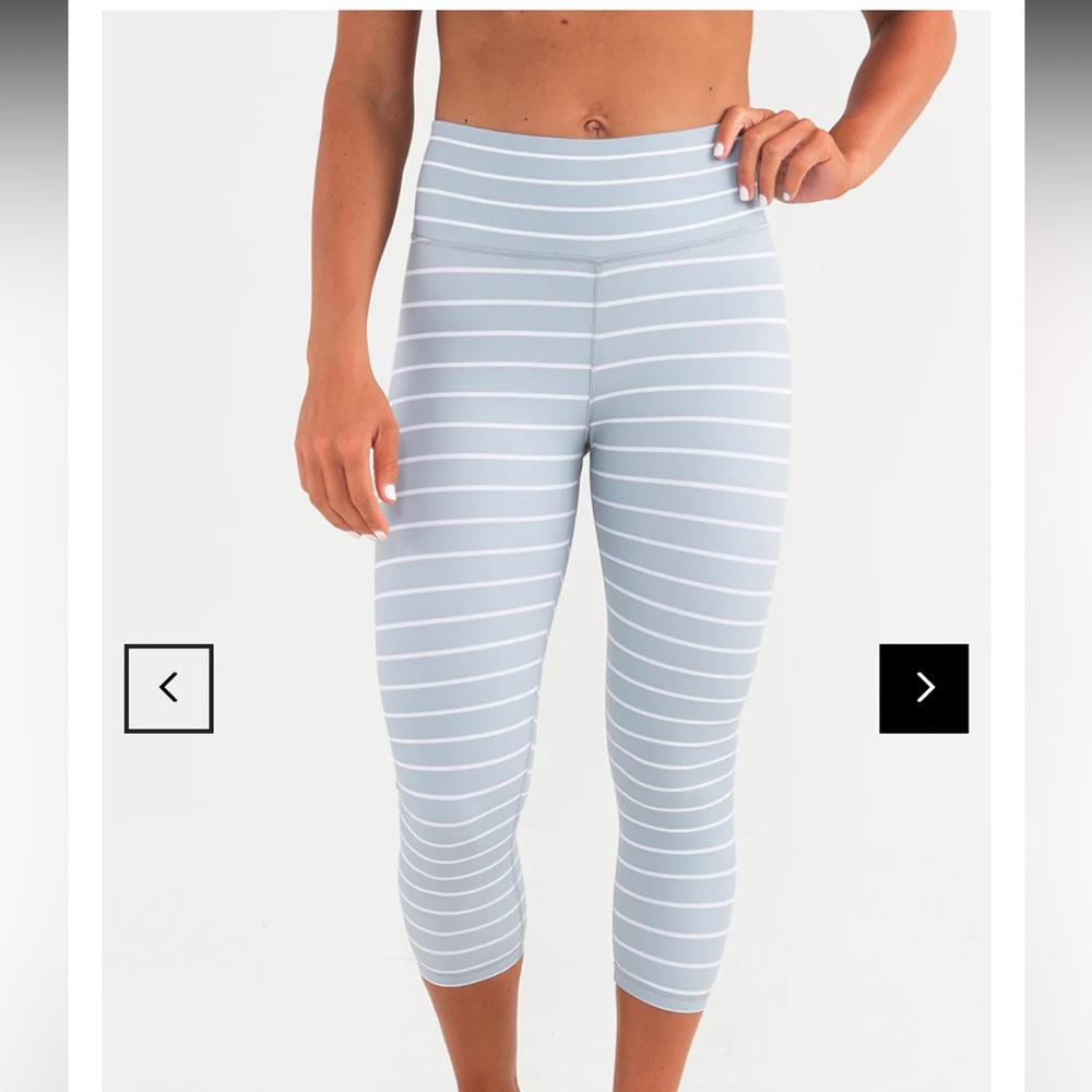 Kiava luxe striped capri leggings